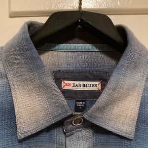NEW - w/o tags 32 Bar Blues- Lg (leaning toward XL) long sleeve. Bl & Brn